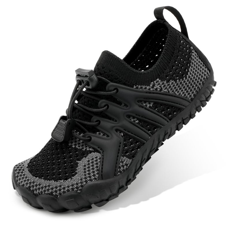 Stelle Water Shoes for Kids Girls Boys Barefoot Shoes with Adjustable Laces Quick Drying Beach Sports Non Slip Swimming Hikingï¼ˆBlackï¼Œ13MLï¼‰ - Image 1