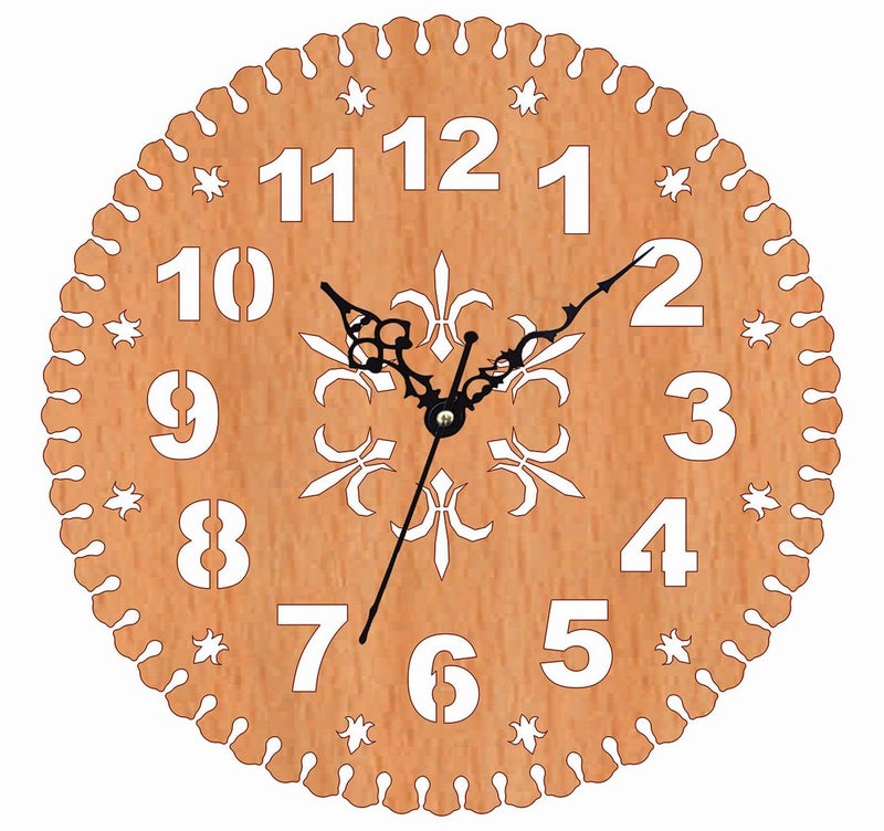 ADK Wooden Wall Clock MDF Designer Wall Watch Trendy Frameless Analog Hanging Home Decor Wall Clock for Bedroom Living Room Kitchen Drawing Room Office Standard 30 x 30 Cm - Image 1