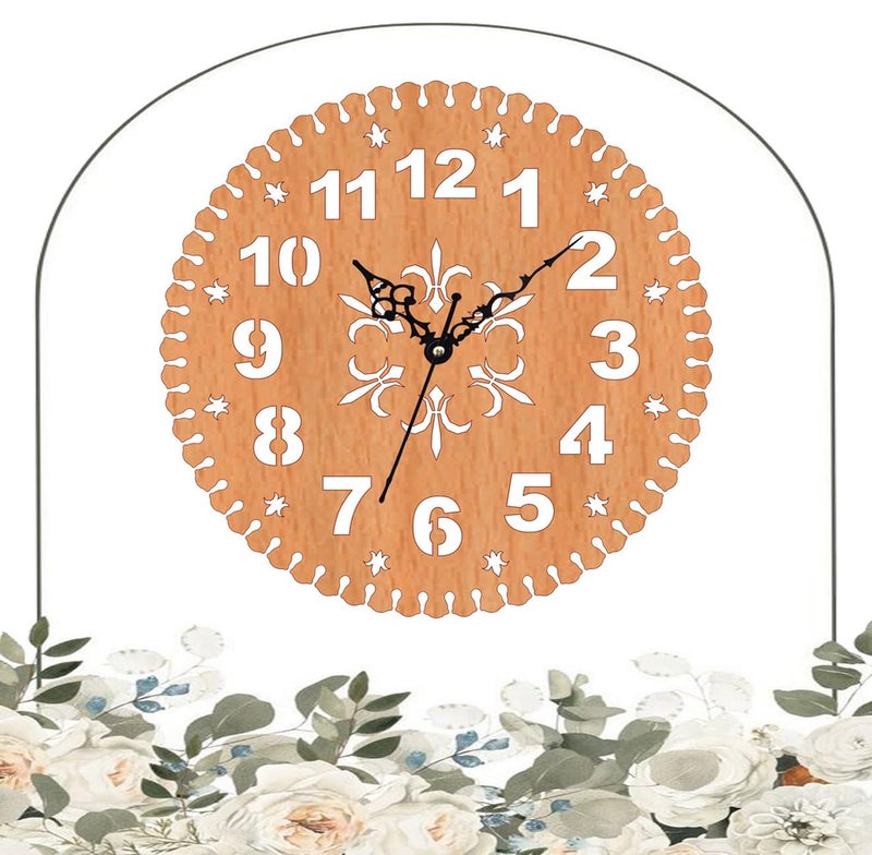 ADK Wooden Wall Clock MDF Designer Wall Watch Trendy Frameless Analog Hanging Home Decor Wall Clock for Bedroom Living Room Kitchen Drawing Room Office Standard 30 x 30 Cm - Image 2