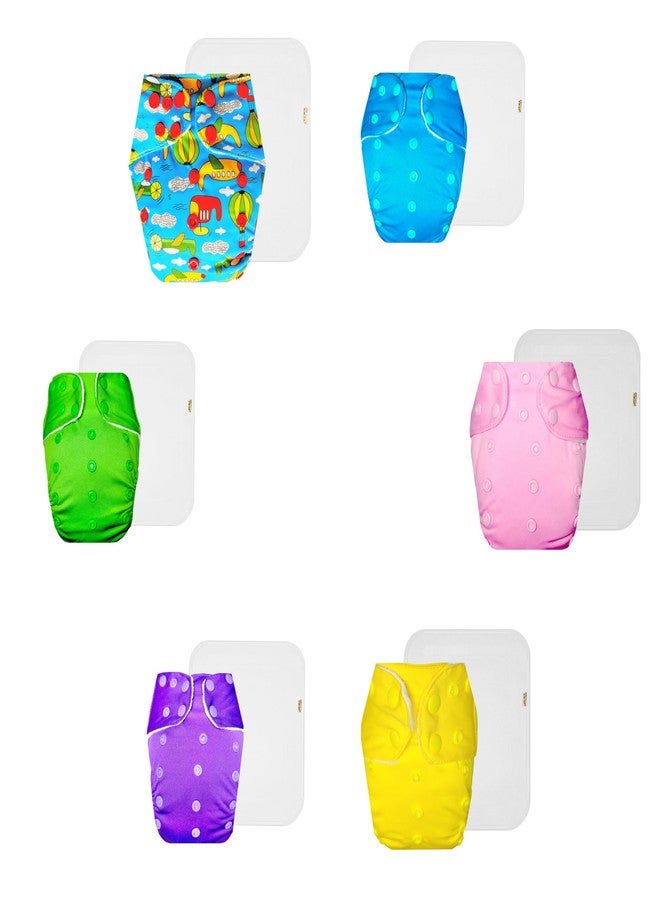 حفاضات دمبلدو القماشية الممتازة مع حشوة قطنية (عبوة من 6 قطع) | شعور بالجفاف والراحة | وسادة ماصة من 6 طبقات | سريعة الجفاف | تغيير حفاضات بدون قلق | من 3 أشهر إلى 3 سنوات | للجنسين - Image 1