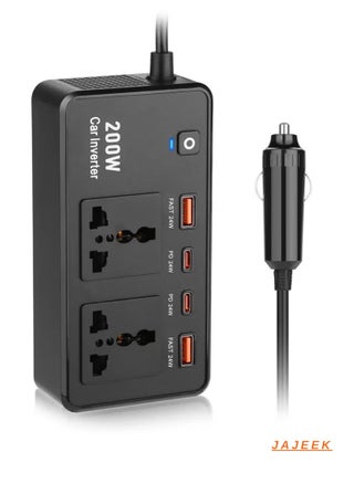 200W Car Inverter 12V DC to 220V AC Power Adapter – Dual USB-A & Type-C Ports, 12V to 220V Conversion for Laptop, Smartphone, and Other Electronics, Compact and Portable Design for Car, Travel, and On-the-Go Power Supply - pzsku/ZD70D2E83DF3F4945E032Z/45/_/1736330640/72437708-365e-4d69-bdbe-eabdfe1418f4