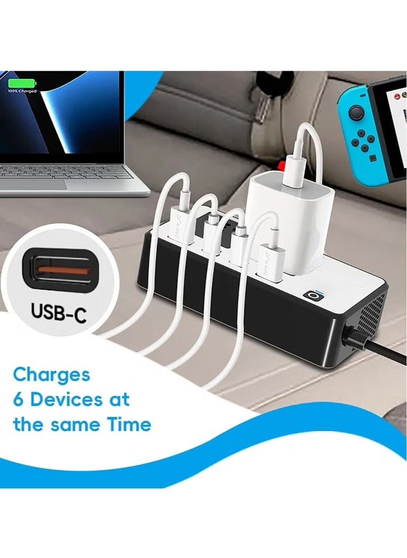 JAJEEK 200W Car Inverter 12V DC to 220V AC Power Adapter – Dual USB-A & Type-C Ports, 12V to 220V Conversion for Laptop, Smartphone, and Other Electronics, Compact and Portable Design for Car, Travel, and On-the-Go Power Supply  - Image 5