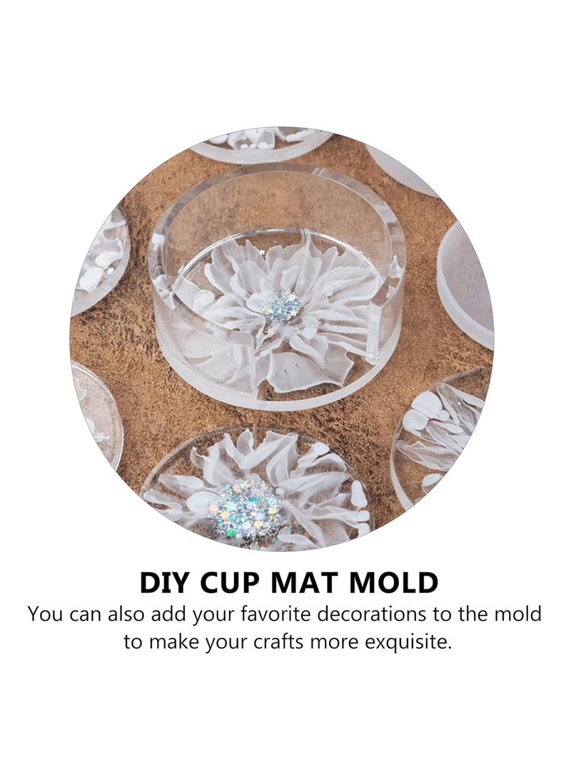 HEALLILY - HEALLILY Coaster Resin Molds 3D Round Silicone Epoxy Resin Casting Molds with Holder Mold Art Crystal Epoxy Mold -Pack of 1 - Image 1