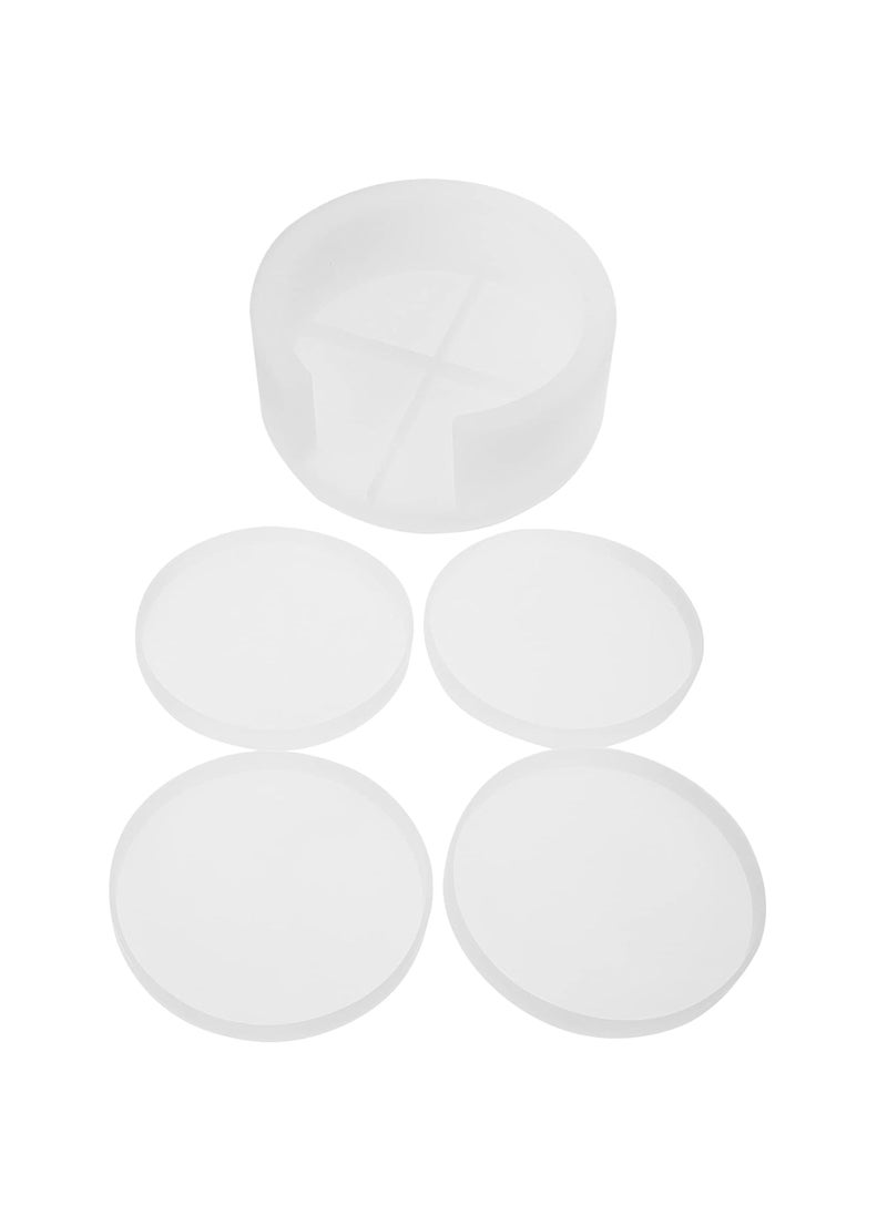 HEALLILY - HEALLILY Coaster Resin Molds 3D Round Silicone Epoxy Resin Casting Molds with Holder Mold Art Crystal Epoxy Mold -Pack of 1 - Image 1