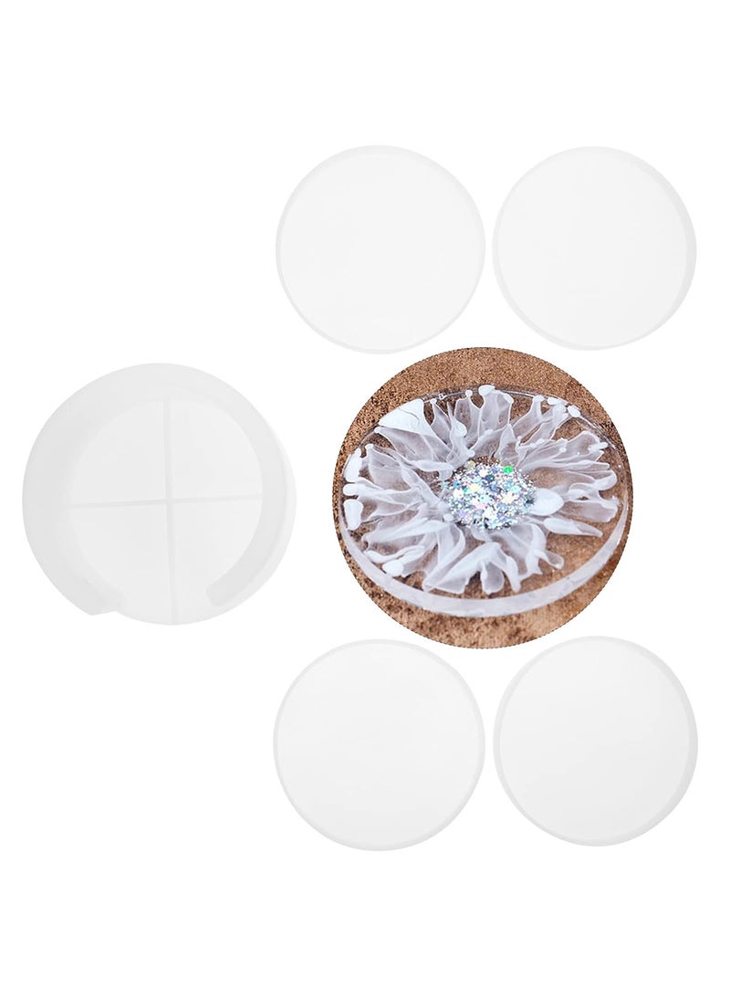 HEALLILY - HEALLILY Coaster Resin Molds 3D Round Silicone Epoxy Resin Casting Molds with Holder Mold Art Crystal Epoxy Mold -Pack of 1 - Image 1