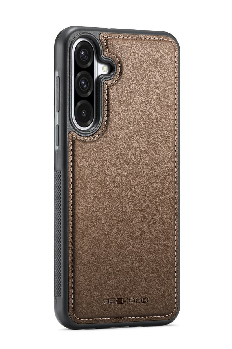 JEEHOOD CaseMe Phone Case Compatible with Samsung Galaxy A56 5G Luxury PU Leather Back Cover Cover Compatible with Samsung Galaxy A56 5G - Brown - Image 1