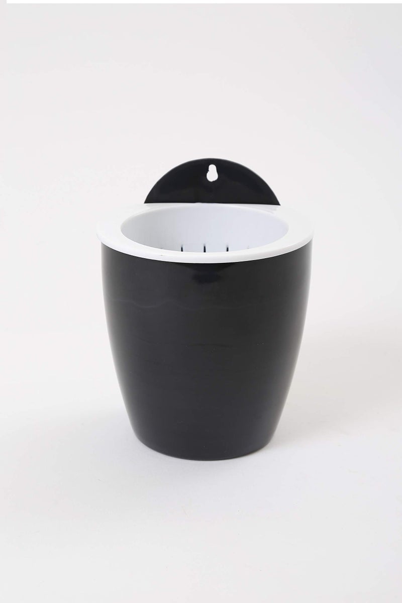 CAPPL Self Watering Hanging Planter Flower Pot (Black-White Pack of 3) - Image 1