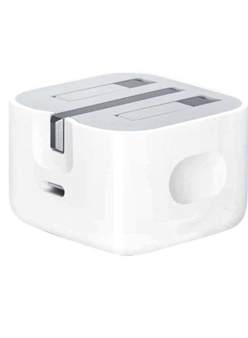 White wall plug with Type C port compatible with Apple, Android and Huawei devices  - Image 2