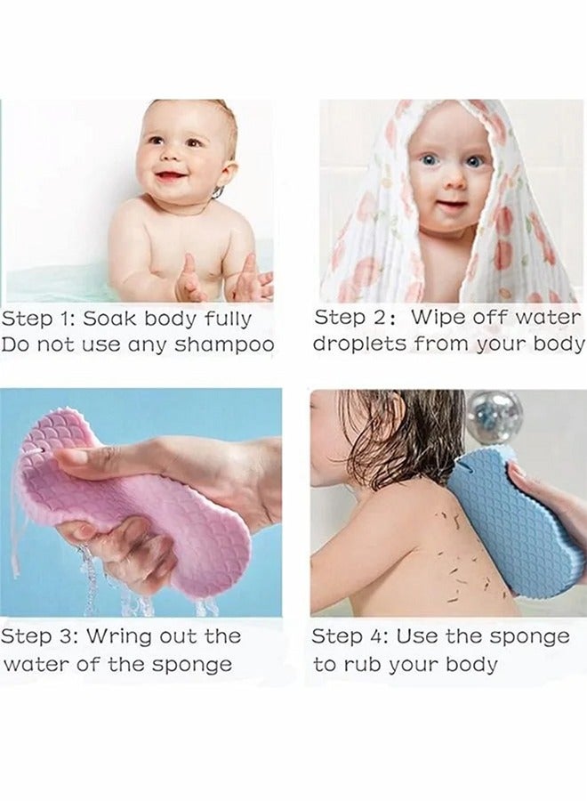 2-Piece Exfoliating Bath Sponge 3D Bath Sponge Shower Brush for Body Adult Baby - Image 5