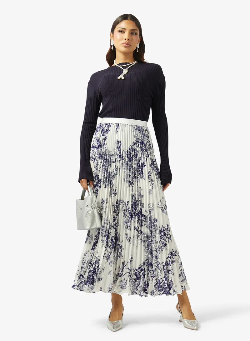Khizana Monochrome Print Skirt