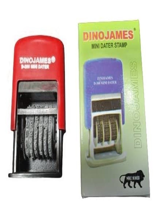 Dinojames Self Inking 6 Digit Number Stamp Adjustable Number Pack of - 1 (Ink Colour - Blue) - Image 3