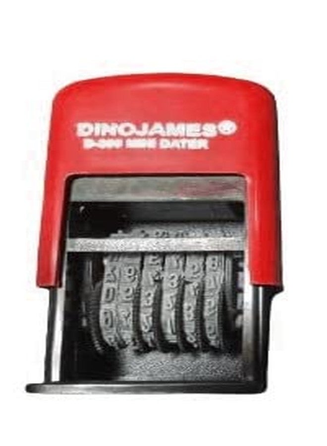 Dinojames Self Inking 6 Digit Number Stamp Adjustable Number Pack of - 1 (Ink Colour - Blue) - Image 5