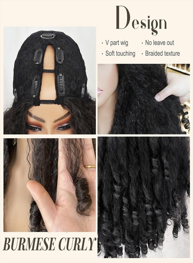 sterly V Part Wig Human Hair Glueless No Leave Out Upgrade U Part Wigs Burmese Curly Wig with Spiral End Deep Curly Wigs For Women Full Head Clip In Half Wigs 200% Density 18inch - Image 4