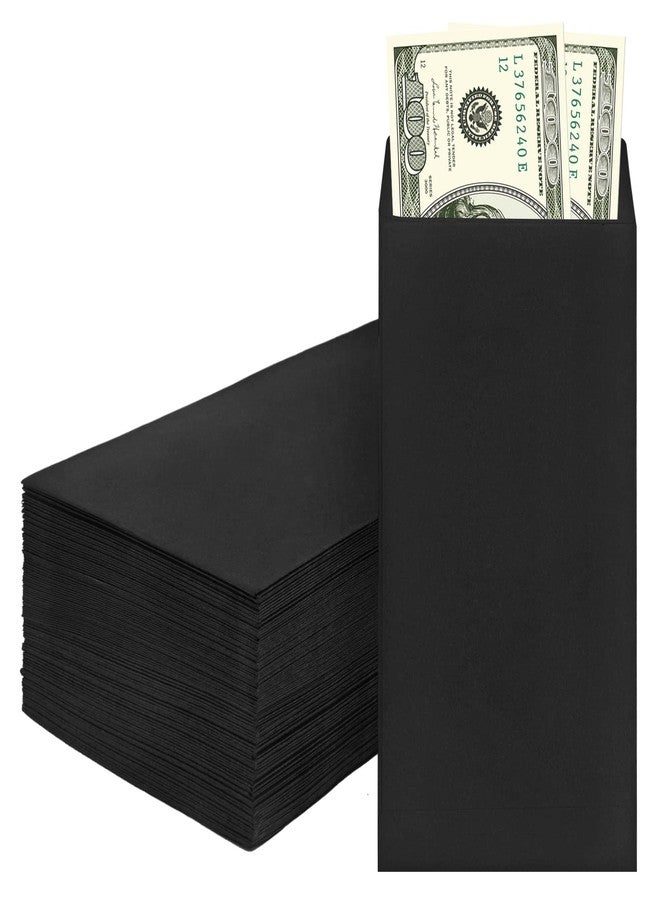 SWESARA 100 Pack Cash Envelopes for Budgeting, 6.7 x 3.5 Inch | Large Pack of Self-Adhesive Money Envelopes for Cash or Coins | Organization Envelopes for Checks, Jewelry, and Small Items(Black) - Image 1