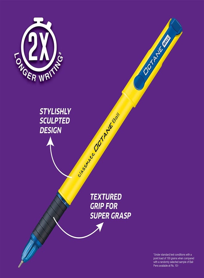 Classmate Octane Colour Fest- Blue Ball Pens (Pack of 10) | Smooth & Fast Writing Ball Pens | Attractive Body Colours|Comfortable to Hold & Write|School & Office Stationery|Work from Home Essentials - Image 3