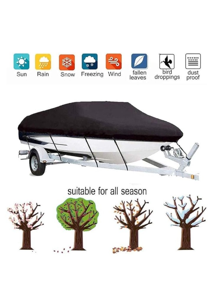 General 11-13FT Boat Cover Yacht Outdoor Protection Trailer Boat Cover Waterproof 210D Polyester Oxford Cloth Boat Cover for Professional Ski Style Bass Boat  - Image 2