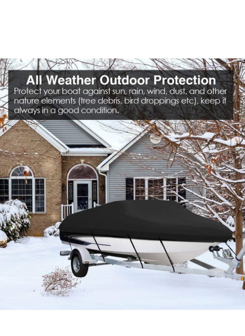 General 11-13FT Boat Cover Yacht Outdoor Protection Trailer Boat Cover Waterproof 210D Polyester Oxford Cloth Boat Cover for Professional Ski Style Bass Boat  - Image 4