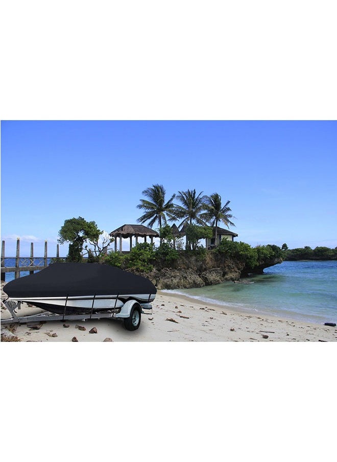 General - 11-13FT Boat Cover Yacht Outdoor Protection Trailer Boat Cover Waterproof 210D Polyester Oxford Cloth Boat Cover for Professional Ski Style Bass Boat - Image 1