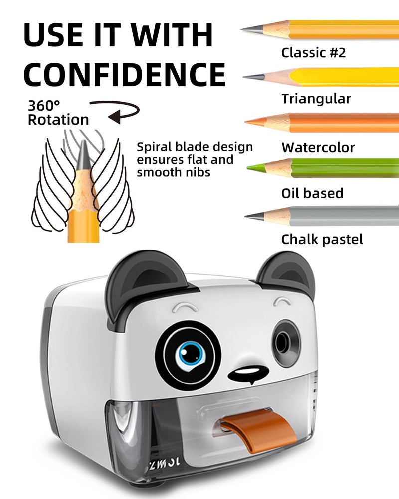 ZMOL Heavy Duty Electric Pencil Sharpener for Classroom, Auto-Stop Cute Pencil Sharpener Plug in for Kids for No.2 / Colored Pencil Sharpeners Plug in - Image 2