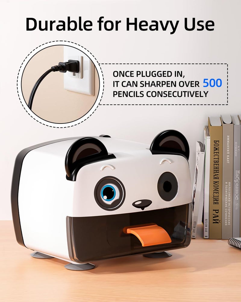 ZMOL Heavy Duty Electric Pencil Sharpener for Classroom, Auto-Stop Cute Pencil Sharpener Plug in for Kids for No.2 / Colored Pencil Sharpeners Plug in - Image 4