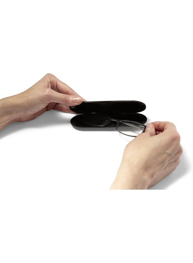 ThinOptics Frontpage Manhattan Reading Glasses + Milano Aluminum Case, Rectangle Black/Regular Case, 2 x - Image 4