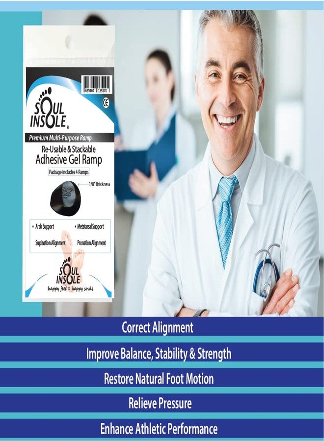 Soul Insole نعل داخلي لاصق من الجل لعلاج فرط الكب، والكب، ودعم قوس القدم، أو عظام مشط القدم - قابل للتكديس والغسل، لعلاج التهاب اللفافة الأخمصية، والورم العصبي، وألم مشط القدم - Image 4