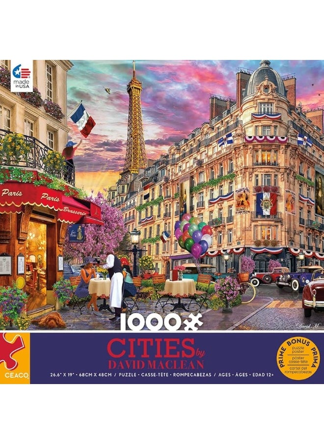 Ceaco Ceaco - David Maclean - Cities - Bonjour Paris - 1000 Piece Jigsaw Puzzle  - Image 2