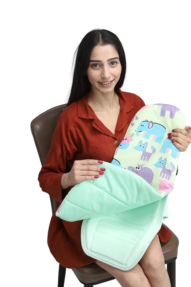 HOOPA وسادة تغذية HOOPA 2 في 1 مع مرتبة قطنية ناعمة (أخضر نعناعي) | وسادة رضاعة | حاملة أطفال | حديثي الولادة حتى 4 أشهر | دعم كامل للجسم | وسادة للرضاعة | وسادة للأطفال - Image 5