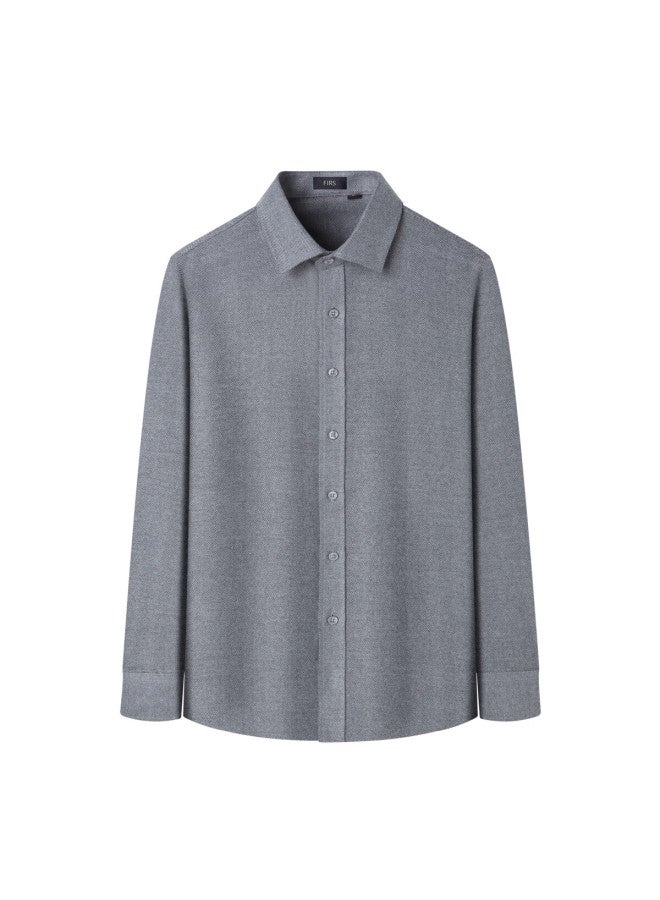 Firs Double-sided Brushed Cotton Long Sleeve Shirt Men Autumn Twill Comfortable Skin-friendly Business Casual Shirt Top - Image 4