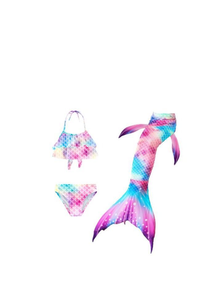 Y&D 3-Piece Mermaid Bathing Swimsuit Set 130CM - Image 2