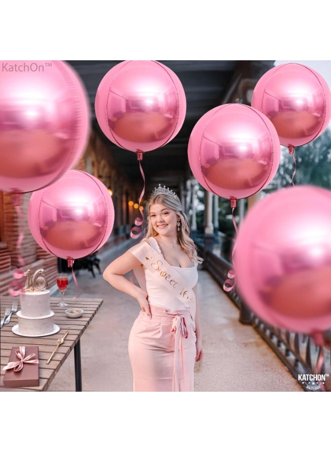 KATCHON Light Pink Foil Balloons - 22 Inch, Pack of 12 | Light Pink Mylar Balloons for Flamingo Party Decorations | Foil Balloon For Birthday, Gender Reveal, Baby Shower, Bachelorette Party Decor - Image 5