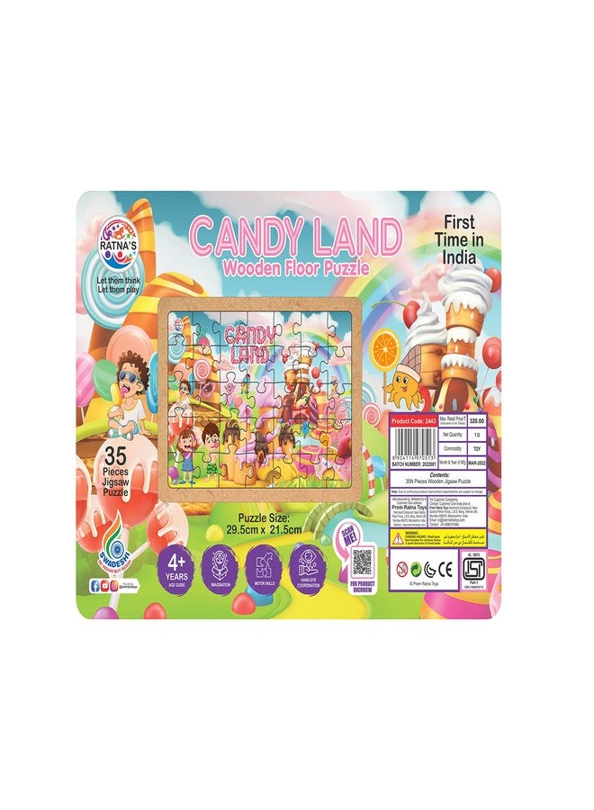 RATNA'S Ratnas Wooden Floor Puzzle Candy Land 35 Pieces Jigsaw Puzzle Size 29.5 cm x 21.5 cm for Kids 3+ Years - Image 5