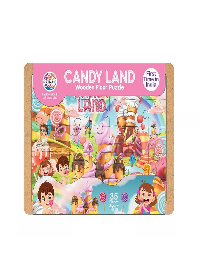 RATNA'S Ratnas Wooden Floor Puzzle Candy Land 35 Pieces Jigsaw Puzzle Size 29.5 cm x 21.5 cm for Kids 3+ Years - Image 1