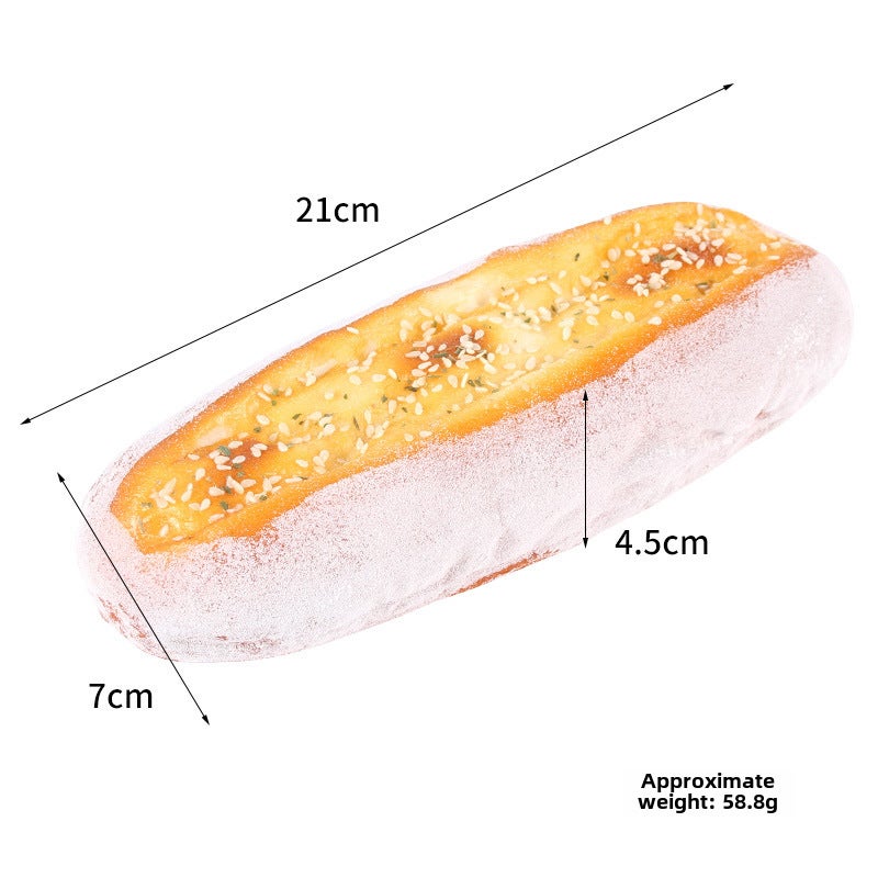 Realistic Caterpillar Bread Cake Model Long Sesame Bread 