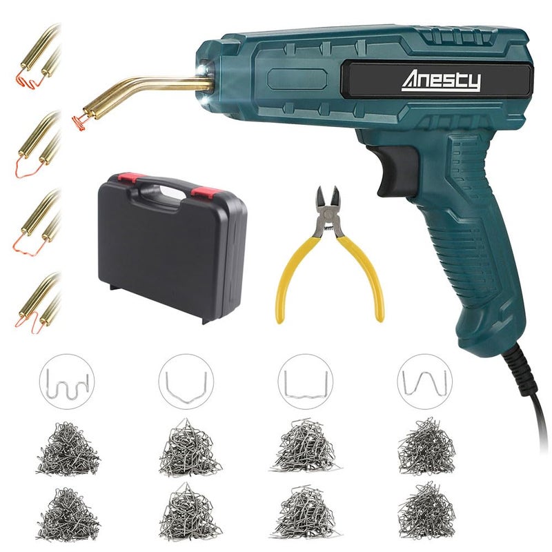 Anesty Hot Stapler Plastic Welding Machine Repair Kit - Car Bumper Repair With 800Pcs Flat/Wave/Outside Inside Corner Staples for Repairing Crack Broken Plastic - Image 1