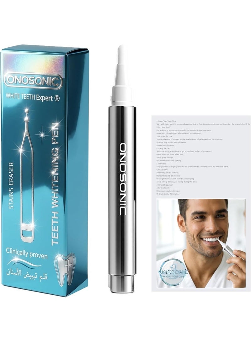 ONOSONIC White Teeth Expert® Premium Whitening Gel Pen – Dazzling White Smile in 7 Days | Up to 4 Shades Whiter | Teeth Whitening Pen | clinically approved by dentist - Image 1