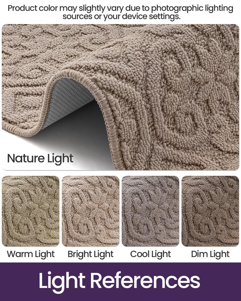 DEXI Indoor Front Door Entryway Mat Non Slip, 2x3 Washable Inside Entrance for House Floor Low Profile, Entry Doormat Absorbent Dirt Trapper, Light Beige - Image 3