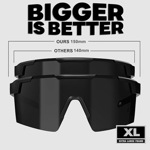 MAXJULI XL Z87 Sunglasses for Big Wide Heads Men TR90 Ultralight UV400 Protection Glasses Z8225 BlackGrey - Image 3
