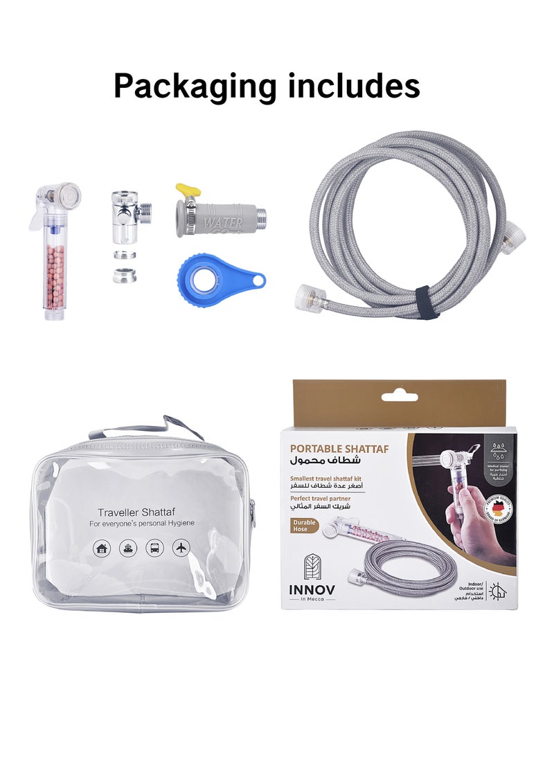 Portable Travel Shattaf / bidet kit. Toilet shattaf Handshower with Filter and 3 meter Hose - pzsku/ZD70E3BCD8CEC7BFBE7FCZ/45/_/1712535954/72e1f2bc-3f57-4af0-be4e-57b52a1bbd6f