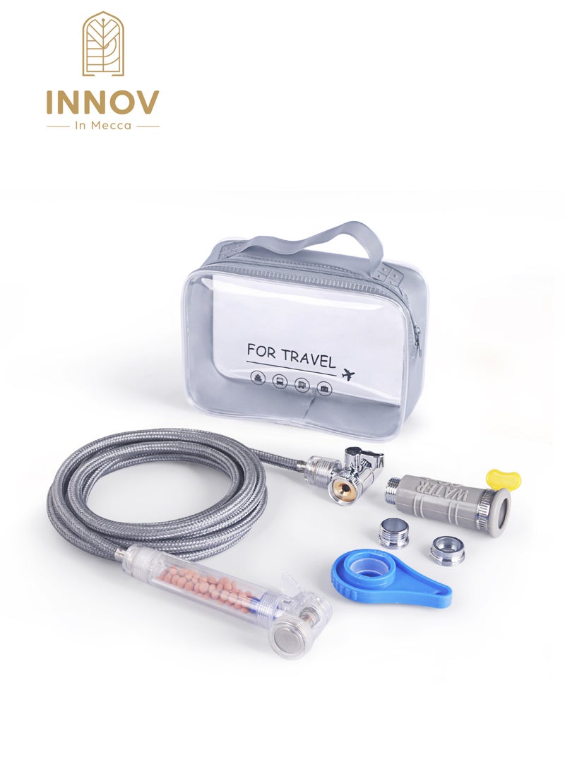 Portable Travel Shattaf / bidet kit. Toilet shattaf Handshower with Filter and 3 meter Hose