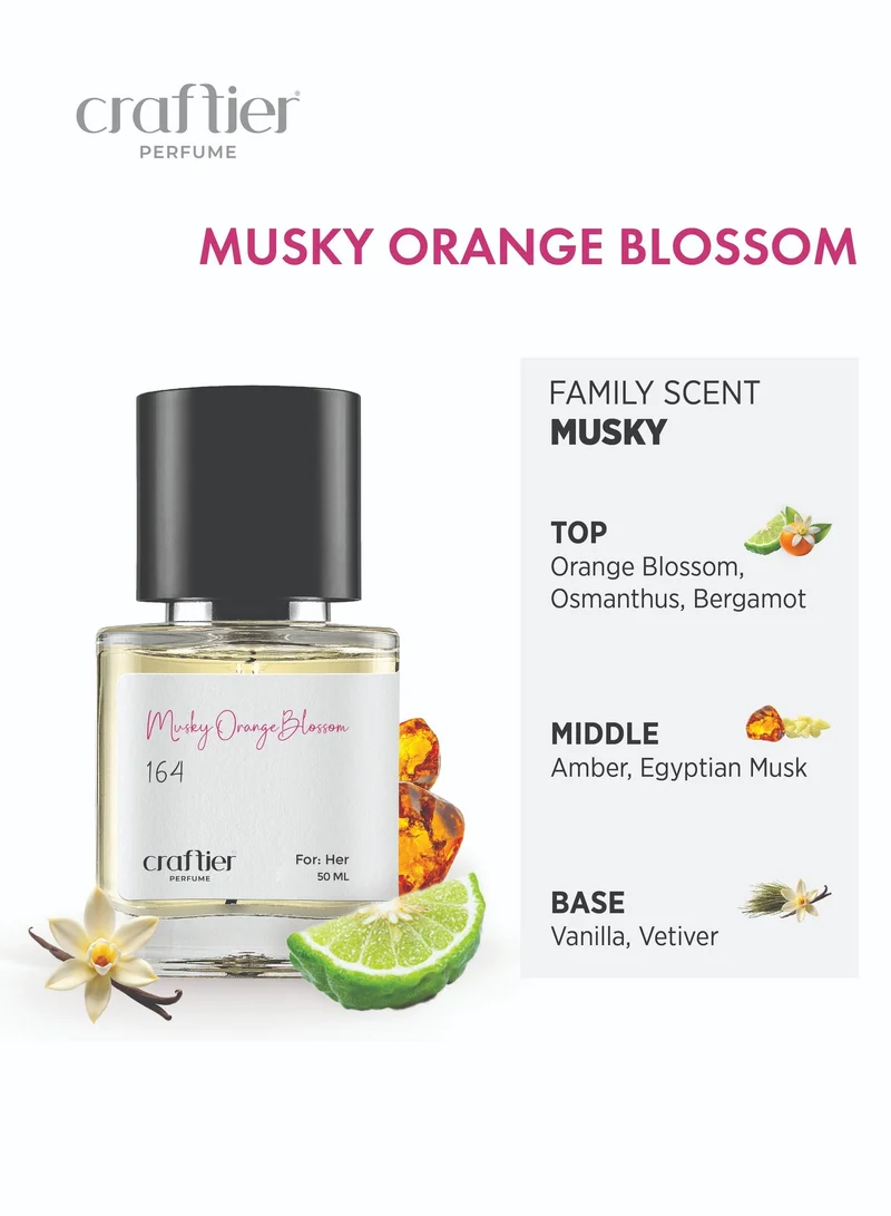 Craftier Perfume Inspired-For Her MUSKY ORANGE BLOSSOM - Inspired of-NARCISO R FOR HER EDT, Eau De Parfum for Women - 50ml, Long Lasting Musky Fragrance Upto 48 Hrs, Travel Size Women's Perfume for Women | Best Price UAE