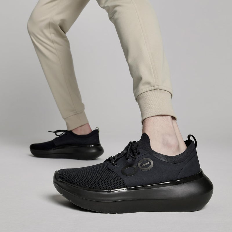 OOFOS OOmy Stride Recovery Shoe, Black - Menâ€™s Size 9 - Image 2