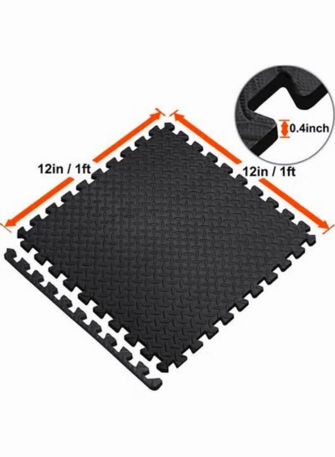 Generic 6/12/24/48PCS Gym Interlocking Exercise Floor Mat Tiles for Gym and Home Exercise Gym Mat, Thick and Soft EVA Foam Floor Padding with Border for Workout Equipment Floor Padding for Kids Baby Play Mat,12mm Thick Playmat for Home and Gym  - Image 2