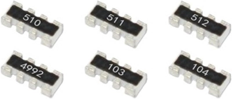 100 قطعة من مقاومات الشبكة من نوع 0603 * 4 2 * 4P 8P4R، بتصميم SMD، بقيم تتراوح بين 0 و 1 ميغا أوم، بمقاييس 10، 22، 47، 100، 220، 330، 470، 1 كيلو أوم، 2.2 كيلو أوم، 4.7 كيلو أوم، 10 كيلو أوم، 470 كيلو أوم، 22 كيلو أوم، 47 كيلو أوم، 100 كيلو أوم، 220 كيلو أوم (10 كيلو أوم). - Image 1