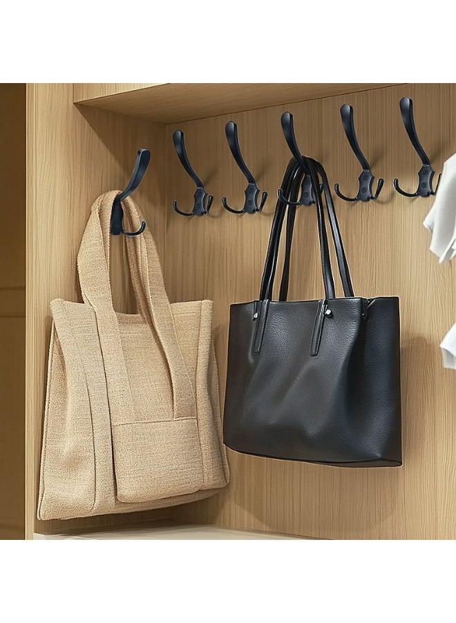 5 عبوات خطافات معاطف، خطافات معاطف معدنية عتيقة مزدوجة للخدمة الشاقة مثبتة على الحائط للحمام وغرفة النوم والمطبخ - Image 3