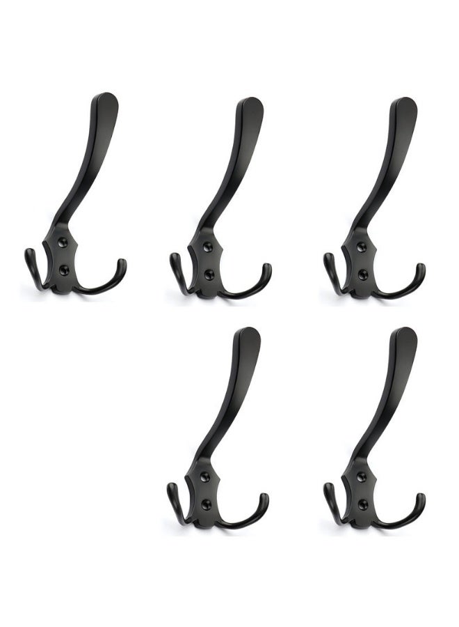 5 Pack Coat Hooks, Vintage Metal Coat Hooks Heavy Duty Dual Door Hook Wall Mounted for Bathroom Bedroom Kitchen - Image 4