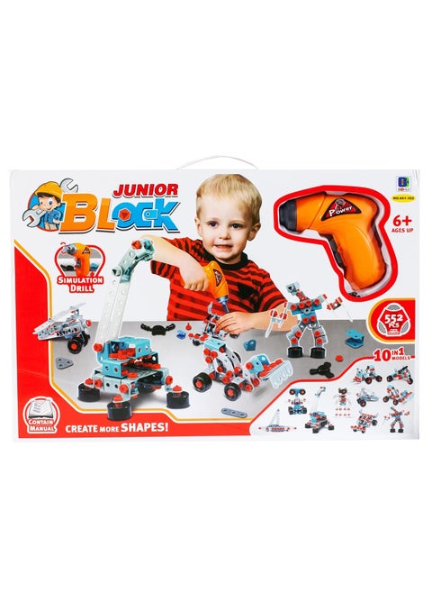 Junior Block Simulation Drill with 10 Models 552 Pieces - 661-302