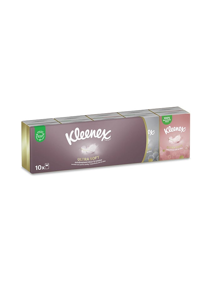 Kleenex Ultra Soft Pocket Pack Tissues, 10 Pack x 7 sheets (4ply) - Image 3