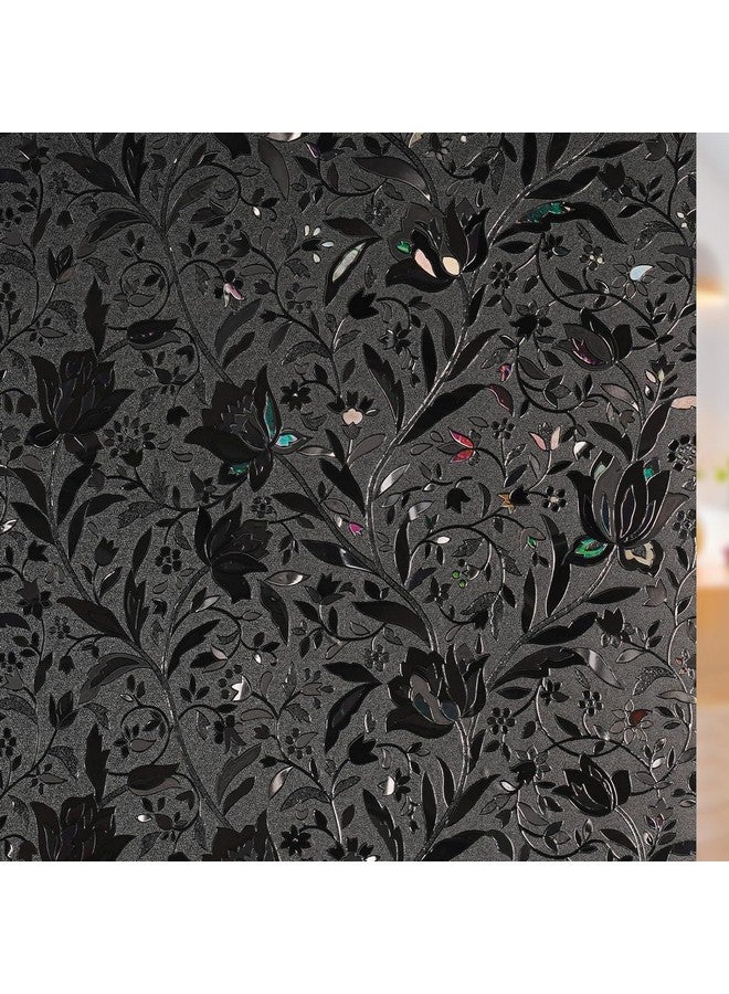 Rabbitgoo فيلم نافذة معتم بالكامل من رابيتغو، فيلم نافذة خصوصية أسود، مانع الضوء، زجاج ملون للتحكم في الحرارة، ملصق زجاجي لتعتيم الغرفة، 17.5" × 78.7" - Image 1