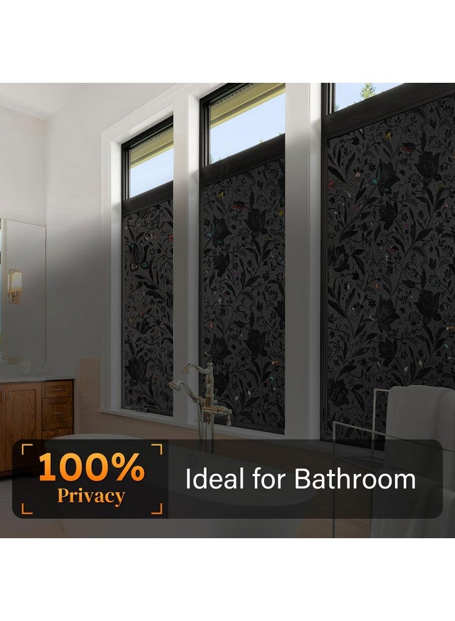 Rabbitgoo فيلم نافذة معتم بالكامل من رابيتغو، فيلم نافذة خصوصية أسود، مانع الضوء، زجاج ملون للتحكم في الحرارة، ملصق زجاجي لتعتيم الغرفة، 17.5" × 78.7" - Image 5